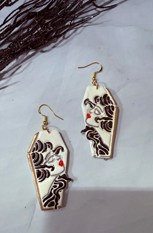 Kiss of Death Coffin Earrings